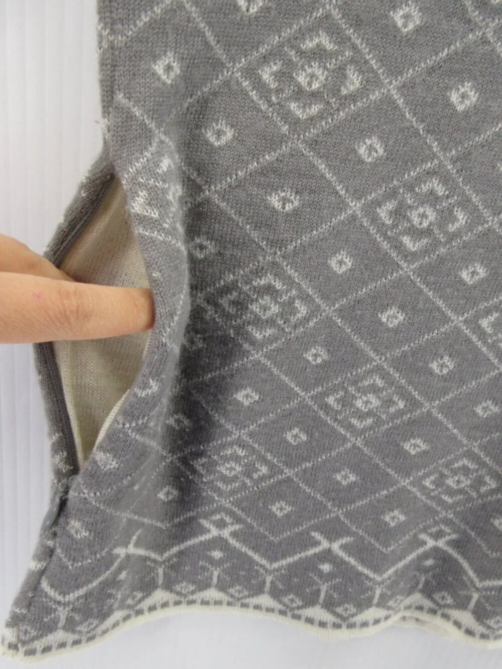 Icelandic Design Sweater Medium Wool Vest Cardigan Nordic Snowflake - Picture 5 of 11